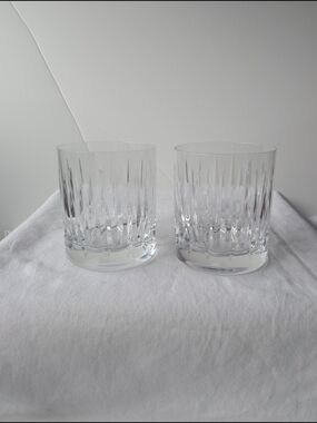 Reed & Barton  Soho Crystal Cut Double Old Fashioned Glasses - Clear (Set of 2)